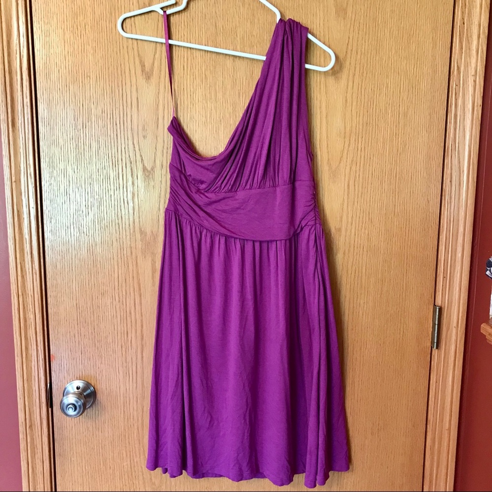 Loft violet halter strap fit and flare dress s 10